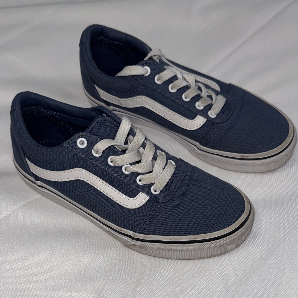 Vans Kids Dark Blue And White Sneakers